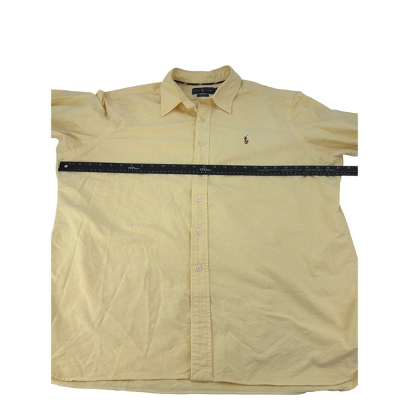 Ralph Lauren Button Down Mens XXL Shirt Yellow Classic Fit Oxford Long Sleeve - Picture 4 of 9